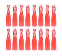 Homoyoyo Lot de 100 Brosses à Dents à Doigt Rouges pour Adultes Mini Brosses à Dents Manuelles à Poils Souples Format Sécurisé Anti-Ingestion pour Prisons Maisons de Retraite et