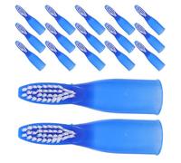 Homoyoyo Lot de 100 Mini Brosses à Dents Correctionnelles Jetables Poils Souples en Nano Pbt Bleu Manche Court Ergonomique Brosses de Sécurité pour Prisons Camping et Soins