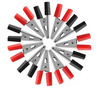 Homoyoyo Lot de 100 Pinces Crocodiles Isolées pour Test Électrique, Petites Pinces Métalliques en Fer Nickelé Double Protection Pvc, Couleurs Rouge et Noir, Clips Compacts pour Circuits