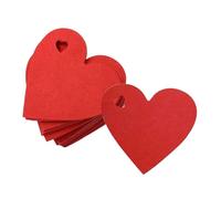 Homoyoyo Lot de 100 Set de Étiquettes Suspendues de Cœur en Papier Kraft Rouge, 5 X 5 Cm, pour Étiquetage Présent Saint-valentin, Mariage et Emballage Décoratif