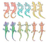Homoyoyo Lot de 12 Autocollants Magnétiques Anti-Collision pour Moustiquaires Décor Gecko Coloré Adhérence Magnétique sans Adhésif Accessoires Amovibles pour Fenêtres et Portes Usage