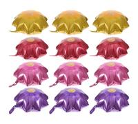 Homoyoyo Lot de 12 Ballons en Aluminium Tournesol 18 Pouces Décoration Colorée Jaune Rose Violet et Rouge Accessoires de Ballons de Fête pour Anniversaire Mariage et Célébrations