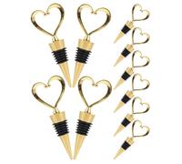 Homoyoyo Lot de 12 Bouchons de Vin en Alliage Robuste Doré Scellés Anneau en Caoutchouc Cœur Décoratif pour Conservation et Fraîcheur des Bouteilles Lors de Fêtes et Réunions