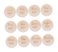 Homoyoyo Lot De 12 Cartes En Bois Pour Bébé Accessoires Photo Pour Nouveau-né Et Mois De Naissance