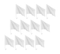 Homoyoyo Lot de 12 Drapeaux Vierges à Main 30x45 Cm Blanc Mât 43 Cm Drapeaux Portatifs Agitant à Main pour Décoration Voiture Évenements Courses et Publicité Extérieure