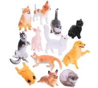 Homoyoyo Lot de 12 Figurines Miniatures pour Animaux de Compagnie Réalistes, Jouets pour Mini Chien et Chat, Décorations Colorées pour Gâteau et Jeux Éducatifs Garçon et Filles, Modèle