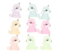 Homoyoyo Lot de 12 Mini Figurines Licorne Lumineuses en Résine Décoration DIY pour Voiture et Intérieur Petites Ornements Multicolores pour Ambiance Féérique