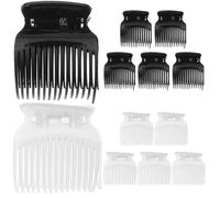 Homoyoyo Lot De 12 Pinces à Bigoudis Chauffants Polyvalentes, 6 Noires Et 6 Transparentes, Isolation Thermique Protectrice, Pour Femmes Et Filles, Coiffure à Domicile Et Voyage