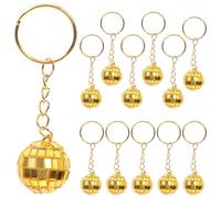 Homoyoyo Lot de 12 set de Porte-Clés Boule Disco Miroir 23 CM Doré Mini Boules à Facettes pour Décoration Fête Accessoires Voiture et Présents Soirée Années 70