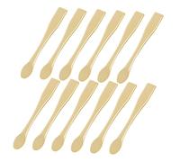 Homoyoyo Lot de 12 Spatules Cosmétiques Mini, Cuillères à Crème Visage en Abs Doré, Applicateurs Réutilisables pour Soins Peau, Femmes, Usage Maquillage Quotidien