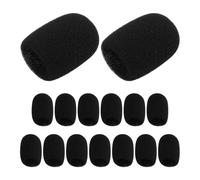 Homoyoyo Lot de 15 Bonnettes Pare-brise en Mousse Souple pour Microphone sans Fil Mini-cravate, Protection Anti-vent Compacte Noire Compatible Casques et Micros Lavaliers, Accessoire