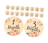 Homoyoyo Lot de 18 Cartes Étapes en Bois pour Bébé -né, Disques Légers et Solide pour Marquer les Signes de Croissance, Décoration et Loisirs Créatifs