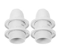 Homoyoyo Lot de 2 Adaptateurs de Douille E14 à Filetage Complet Socle de Lampe en Plastique Blanc Support de Lampe Lustres et Lampadaires Installation Rapide Compatible aux Accessoires