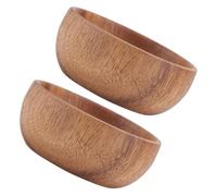 Homoyoyo Lot de 2 Assiettes en Bois d'Acacia 8X35 CM Bols Ronds Multifonctions pour Salade et Fruits Ustensiles Cuisine Pratiques pour Usage Domestique et Hôtelier