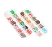 Homoyoyo Lot de 2 Boîtes de Décorations de Noël pour Ongles 12 Compartiments Éléments Nail Art Festive pour Manucure Accessoires DIY Manucure Hiver