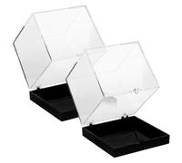 Homoyoyo Lot De 2 Boîtes De Rangement Élégantes Pour Vitrines Carrées Pour La Collecte De Poussière De Roches