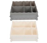 Homoyoyo Lot de 2 Boîtes de Rangement pour Outils à Ongles en ABS Résistant Design Compartimenté Couleurs Blanc et Gris Boîtes de Bureau Pratiques pour Nail Art et Accessoires