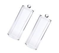 Homoyoyo Lot de 2 Boîtes de Rangement Rondes Transparentes pour Cotons Cosmétiques Dimensions 7X7X19 CM Boîte Hermétique Résistante aux Chocs Organisateur Compact pour Salle de Bain et