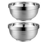 Homoyoyo Lot de 2 Bols Isothermes en Acier Inoxydable 304 12 Cm Bols à Double Paroi Anti-brûlure pour Nouilles Instantanées Soupe et Salade Usage Maison et Pique-niques