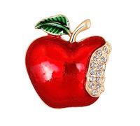 Homoyoyo Lot De 2 Broches Décoratives De Noël En Forme De Dessin Animé Durables En Émail En Forme De Fruit Pour Femme En Alliage Doré Rouge