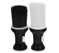 Homoyoyo Lot de 2 Brosses à Cou Plumeau de Barbier, Poils Noirs et Blancs, Haute Densité, Accessoire Coiffure Professionnel pour Nettoyage Cou et Contour Oreilles, Usage Salon de Coiffure