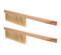 Homoyoyo Lot de 2 Brosses Apicoles en Poils de Sanglier à Double Rangée Petite Brosse Manuelle en Bois pour Nettoyage des Ruches Outil Naturel pour Cadres D’Abeilles et Entretien Apicole
