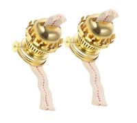 Homoyoyo Lot de 2 Brûleurs à Pétrole Rétro avec Mèches Intégrées Pièces Détachées pour Lampe à Pétrole Porte-Mèche en Métal Vintage Compatible Lampes à Huile Remplacement et Entretien