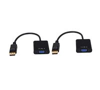 Homoyoyo Lot De 2 Câbles Adaptateurs Displayport Vers Vga 1080p Audio Pour Pc Et Projecteur, Noir, Convertisseur Numérique-analogique Haute Définition, Signal Stable Pour Écran Led