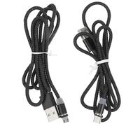 Homoyoyo Lot De 2 Câbles De Chargeur USB 1 Mètre pour Data Transfert, Compatibles Type-c Et Micro USB, Tissage Nylon Haute Résistance, Charge Rapide, Utilisation Smartphone Et Tablette, Couleur Noire