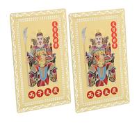 Homoyoyo Lot de 2 Cartes Amulettes Feng Shui Tai Sui 2026 pour Année du Cheval Cartes Amulette Chinoises Traditionnelles en Cuivre Décoration Porte-Clés et Vœux Nouvel An Lunaire