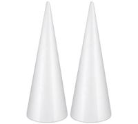 Homoyoyo Lot de 2 Cônes en Polystyrène Blanc 30 CM pour Artisanat du Cône Mousse Artisanale Solide pour Bricolage et Décoration pour Activités Manuelles et Projets Créatifs Garçon et
