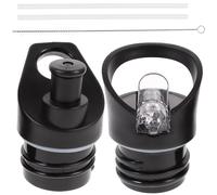 Homoyoyo Lot de 2 Couvercles D’Aspiration Noirs en Plastique Léger, Bouchons de Remplacement pour Gourde de Sport, Accessoires Étanches Adaptés aux Activités de Plein Air, Randonnée