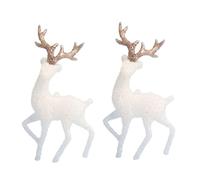 Homoyoyo Lot de 2 Décorations de Gâteau de Cerf Miniatures Brillantes, Ornement de Noël Artisanal pour Mini-gâteaux, Accessoires Décoratifs Festifs pour Fêtes et Bricolage