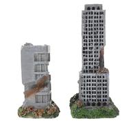 Homoyoyo Lot de 2 Décorations en Résine pour Aquarium - Ruines Urbaines Détaillées - Château et Grotte Cachette pour Poissons - Décor Aquatique Réaliste pour Aménagement de Paysage