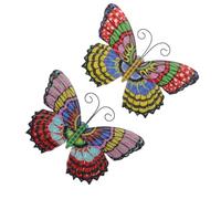 Homoyoyo Lot de 2 Décorations Murales en Fer Forgé Coloré à Suspendre Murale Jardin et Extérieur Ornement Mural Artisanal pour Terrasse et Pelouse Décoration Déco Jardin Élégante