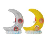 Homoyoyo Lot de 2 Décorations pour Aquarium Betta en Résine Jaune et Blanche Abris Miniatures de Grotte pour Poissons Cachettes sous-Marines pour Crevettes et Cichlidés Décor Aquatique