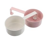 Homoyoyo Lot de 2 Dosettes de Lessive en Fer, Cuillères Doseuses pour Lessive Liquide et Poudre, Petites Cuillères de 10 CM, Coloris Rose et Blanc, Accessoires Multifonctions pour