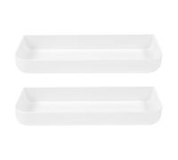 Homoyoyo Lot de 2 Étagères Murales sans Perçage en PP Blanc Support de Rangement Compact Cuisine et Salle de Bain pour Cosmétiques et Condiments Étagère Suspendue Pratique et Sécurisée