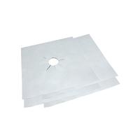 Homoyoyo Lot de 2 Feuilles de Protection Antiadhésives pour Plaque de Cuisson à Gaz Argentées, Revêtement Réutilisable pour Four, Compatible avec Plusieurs Brûleurs, Protège