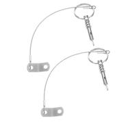 Homoyoyo Lot de 2 Goupilles de Sûreté Marines en Acier Inoxydable 316, 6,3 X 42 Mm, avec Cordon et Clip Tubulaire, Fixation Rapide pour Matériel de Gréement et Quincaillerie de Terrasse