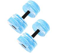 Homoyoyo Lot de 2 Haltères Aquatiques en Mousse Eva Bleu Blanc Camouflage, Poids de Piscine Légers 150x150x275 Mm pour Exercices Aquatiques, Fitness et Aquagym en Piscine, Équipement