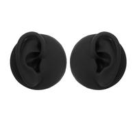 Homoyoyo Lot de 2 Mannequins D’Oreilles en Silicone Noir Souple Modèle Anatomique 3D pour Entraînement au Piercing Présentoir Réaliste pour Boucles D’Oreilles à Clous Usage