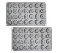 Homoyoyo Lot de 2 Moules à Chocolat en Silicone Gris 28 Cavités de Galets Résistant Haute Température pour Pâtisserie Décoration de Gâteaux et Fabrication de Bonbons Artisanaux