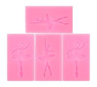 Homoyoyo Lot de 2 moules à chocolat Princesse Moule à gâteau ballerine - en silicone pour fondant - à bonbons ballerine pour cupcakes, desserts et cadeaux d'invités