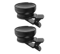 Homoyoyo Lot de 2 Objectifs à Clipser pour Smartphone - Objectif Grand Angle et Macro Lentilles en Verre Optique Haute Définition Accessoire Photo Mobile Noir pour Photographie de Voyage