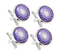 Homoyoyo Lot De 2 Paires De Boutons De Manchette Romantiques : Boutons De Manchette À Imprimé Floral, Boutons De Manchette Ronds pour Chemise, Boutons De Manchette Français pour Homme,