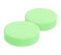 Homoyoyo Lot de 2 Palets de Hockey sur Glace en PVC, Couleur Vert Clair, Surface Mate, Dureté Ajustable, Palets D'entraînement Compétition pour Surfaces Lisses Intérieures et Extérieures,