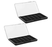 Homoyoyo Lot de 2 Palettes de Maquillage Vides 24 Emplacements avec Couvercle Transparent, Boîtes à Fards à Paupières Rechargeables en Plastique Abs/as/pp, Étuis Compacts Légers