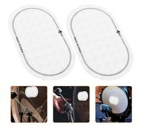 Homoyoyo Lot de 2 Patchs Protecteurs Double Pédale pour Peau de Tambour, Autocollants Renforcés Blancs, Accessoires Percussion pour Batterie, Protection Solide et Réutilisable, Compatible