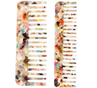 Homoyoyo Lot de 2 Peignes à Cheveux Marbrés Petits, Peignes à Dents Larges en Acétate, Démêlants et Portables, pour Hommes et Femmes, Usage Voyage et Soin Capillaire